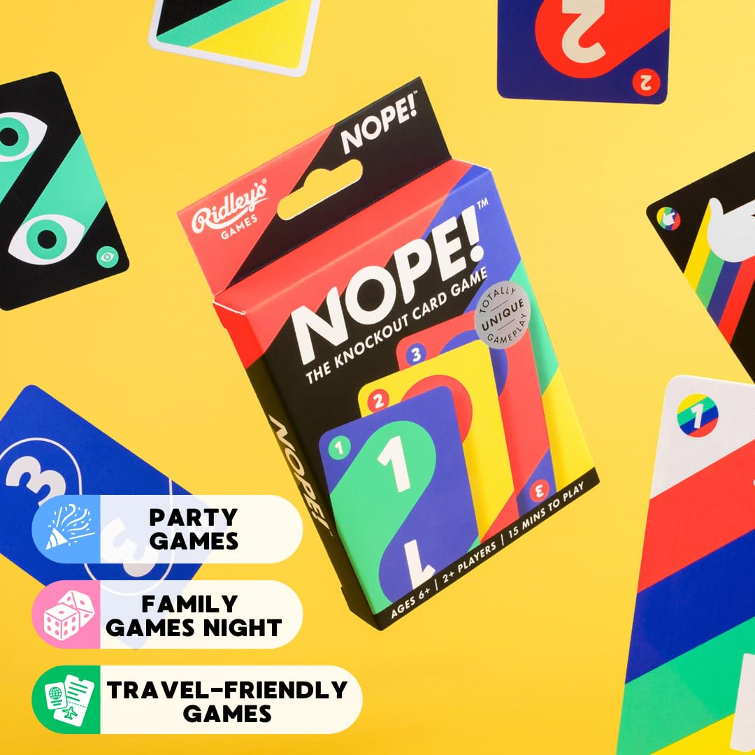 Ridley's Nope! Card Game: Fast-Paced Family Fun for 2+ Players, Ages 6+