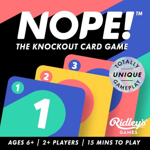 Ridley's Nope! Card Game: Fast-Paced Family Fun for 2+ Players, Ages 6+