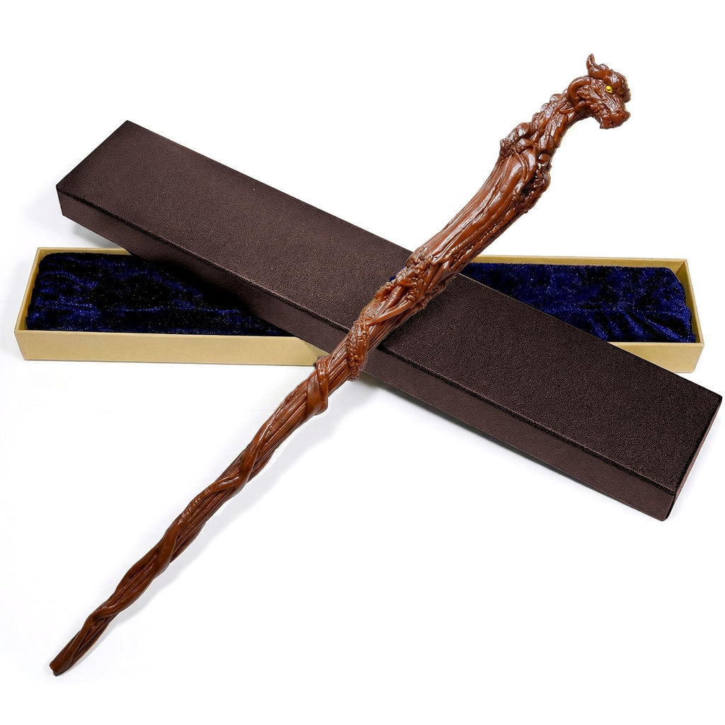 Rileryan Dragon Head Magic Wand – Decorative Wizard Wand for Fantasy Home Decor