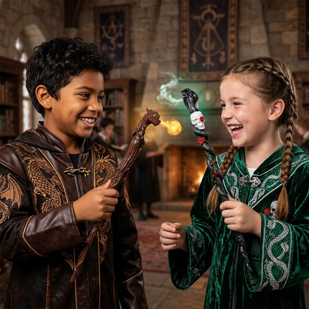 Rileryan Dragon Head Magic Wand – Decorative Wizard Wand for Fantasy Home Decor