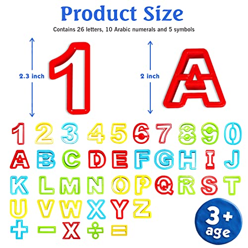 RIMOBUL 41-Piece Alphabet & Numbers Dough Cutter Kit – Non-Toxic ABS Plastic, 1-2 Inch, for Ages 3+