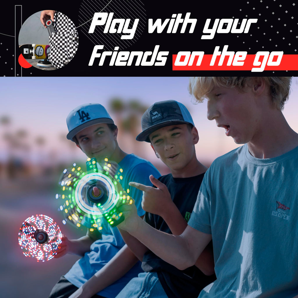 RingSlingr Light Up Fidget Spinner – 4 LED Modes, Glow in the Dark, 10-Hour Battery