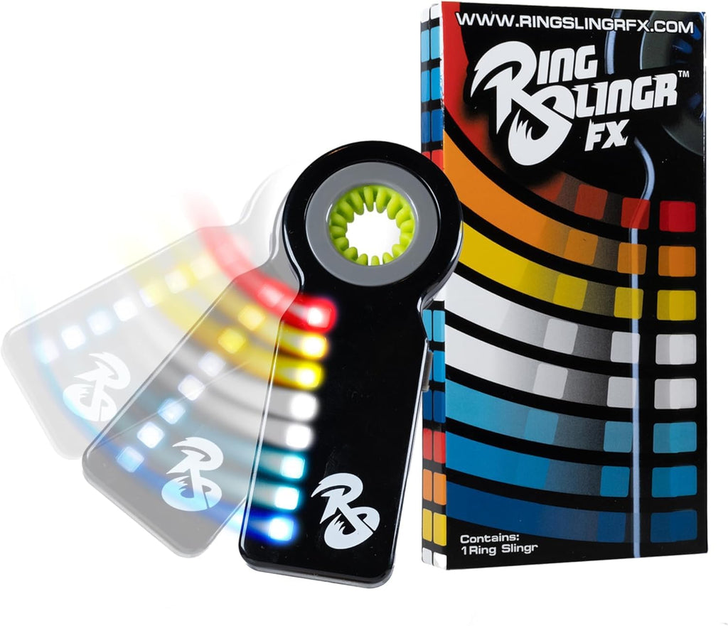 RingSlingr Light Up Fidget Spinner – 4 LED Modes, Glow in the Dark, 10-Hour Battery, Stress Relief Toy for Adults Teens Kids