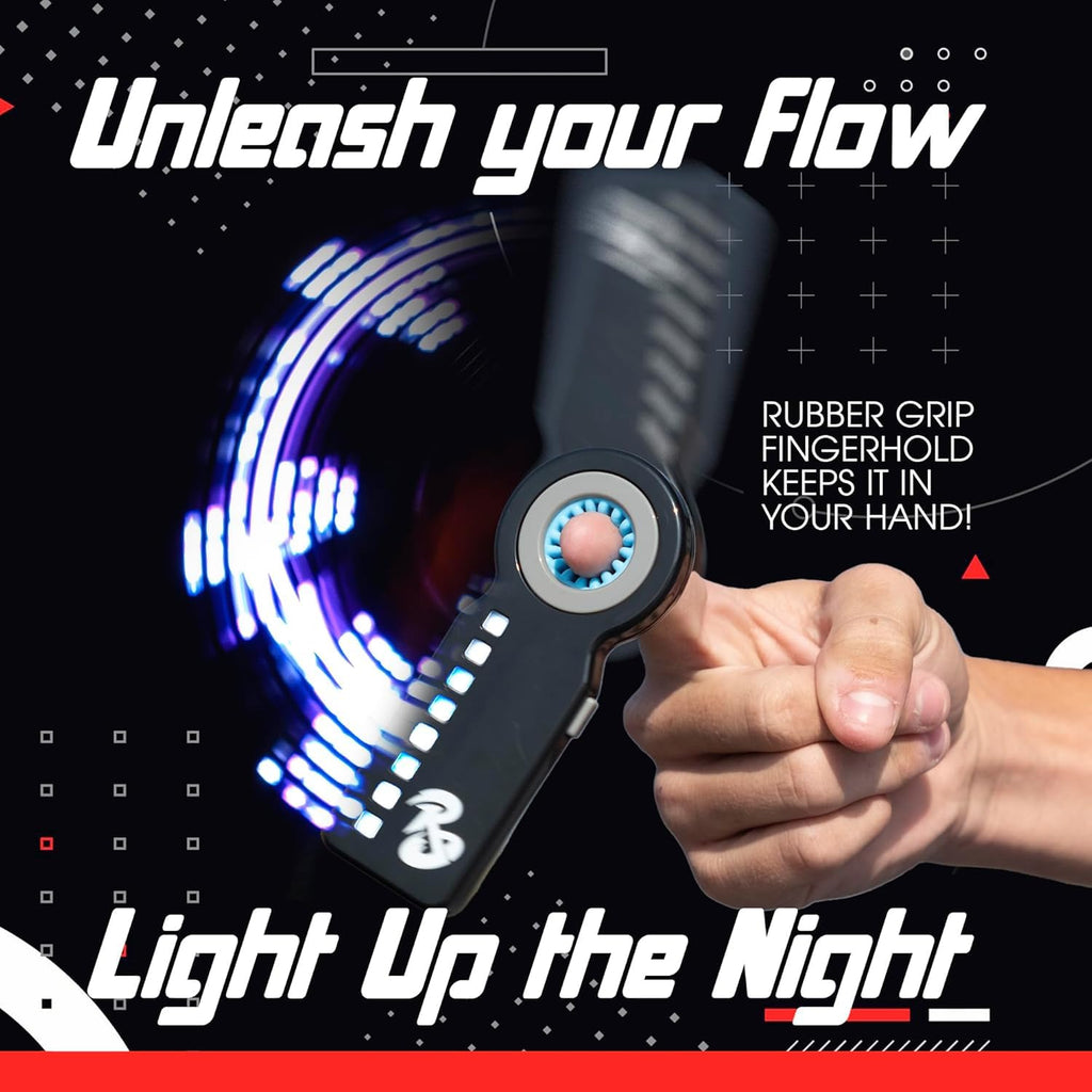 RingSlingr Light Up Fidget Spinner – 4 LED Modes, Glow in the Dark, 10-Hour Battery, Stress Relief Toy for Adults Teens Kids