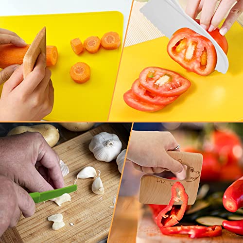 RISICULIS 11-Piece Kids Kitchen Knife Set – Wooden and Serrated Plastic Toddler Knives for Safe Learning to Cut