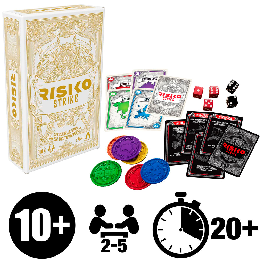 Risk Strike: Fast-Paced Card & Dice Game – 20-Minute Strategy for 2-5 Players, Ages 10+