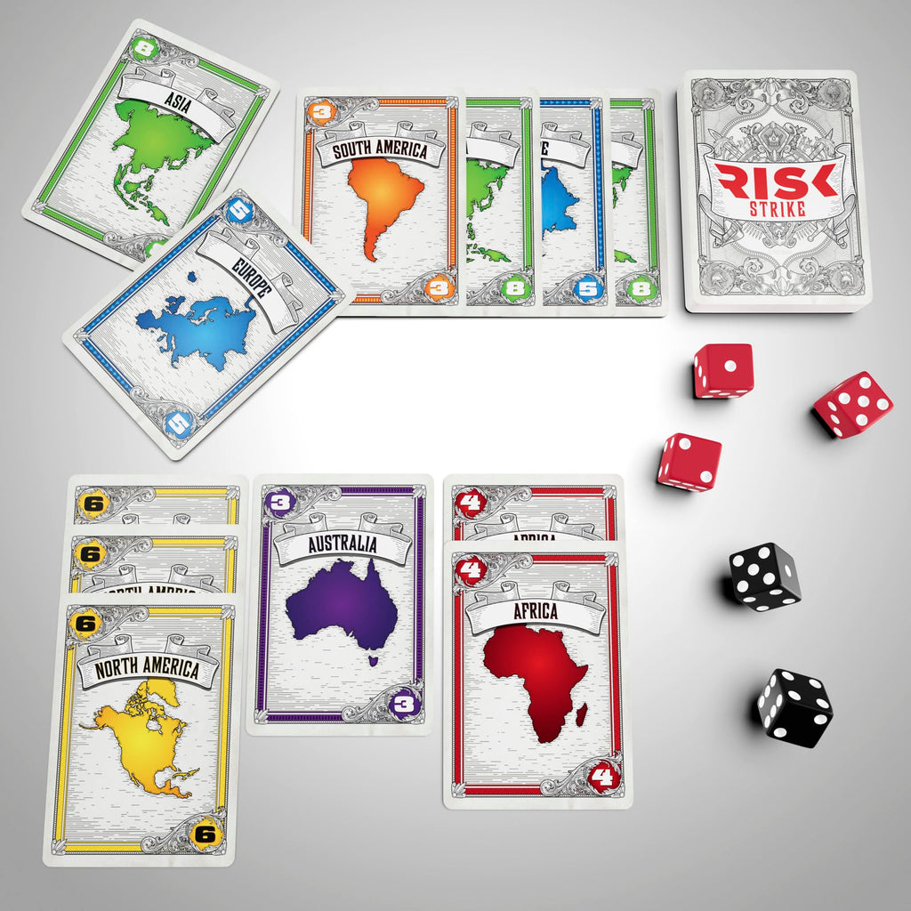 Risk Strike: Fast-Paced Card & Dice Game – 20-Minute Strategy for 2-5 Players, Ages 10+