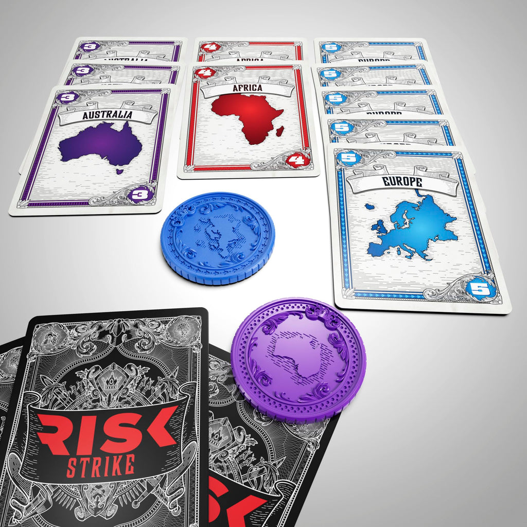 Risk Strike: Fast-Paced Card & Dice Game – 20-Minute Strategy for 2-5 Players, Ages 10+
