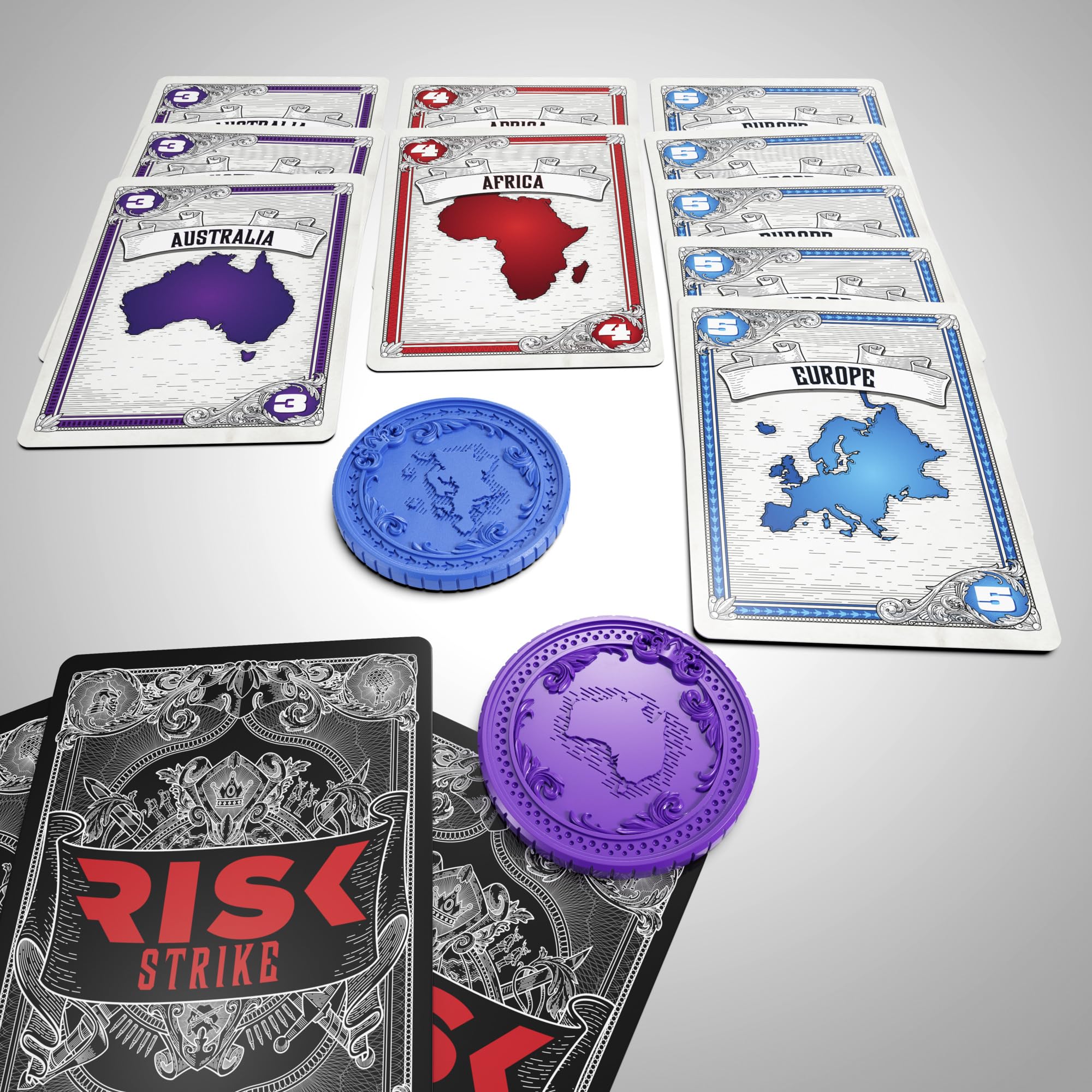 Risk Strike: Fast-Paced Card & Dice Game – 20-Minute Strategy for 2-5 Players, Ages 10+