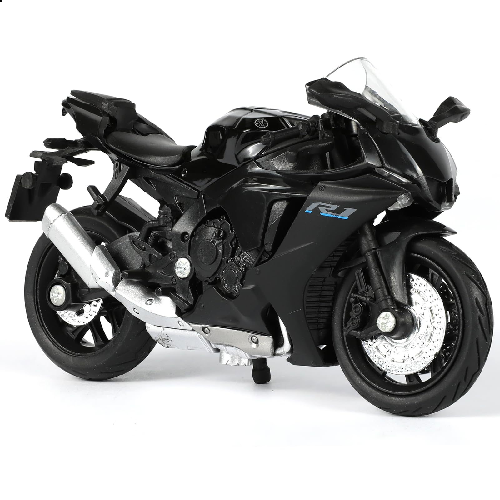 Risopen 1:18 Scale Black Die-Cast Motorcycle Model – Compatible Yamaha R1 Style Toy and Collectible