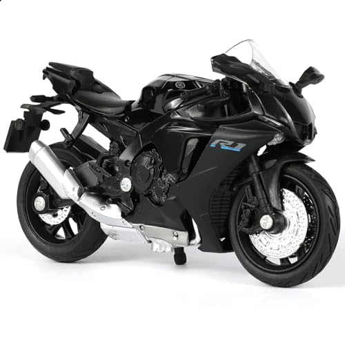 Risopen 1:18 Scale Black Die-Cast Motorcycle Model – Compatible Yamaha R1 Style Toy and Collectible
