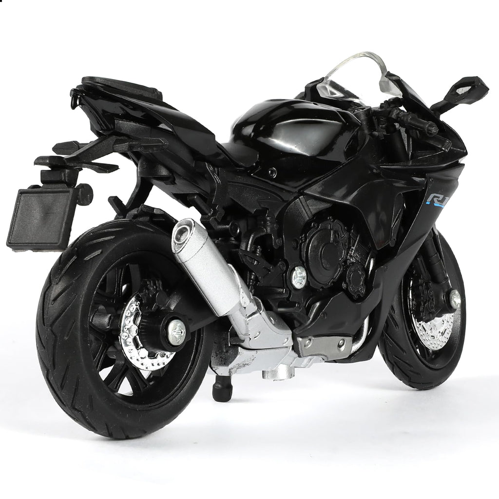 Risopen 1:18 Scale Black Die-Cast Motorcycle Model – Compatible Yamaha R1 Style Toy and Collectible