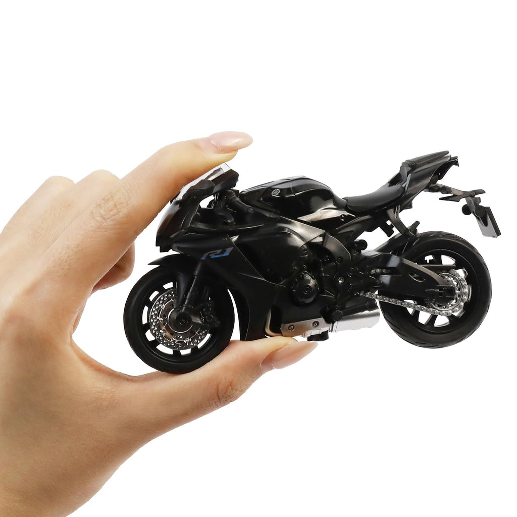 Risopen 1:18 Scale Black Die-Cast Motorcycle Model – Compatible Yamaha R1 Style Toy and Collectible