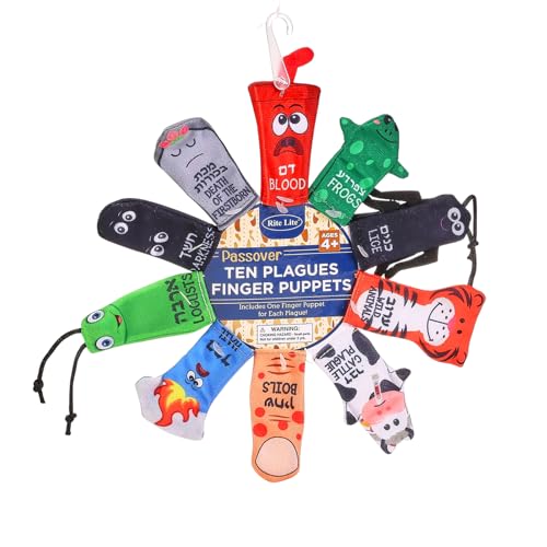 Rite Lite 10 Plague Finger Puppets for Passover Seder - Educational Toy for Kids
