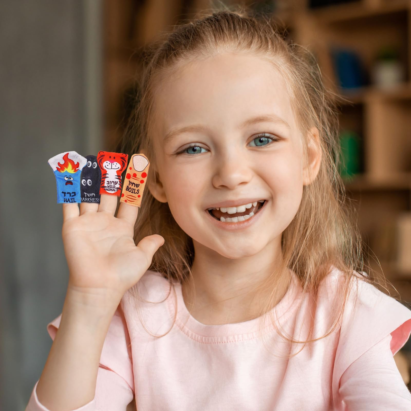 Rite Lite 10 Plague Finger Puppets for Passover Seder - Educational Toy for Kids