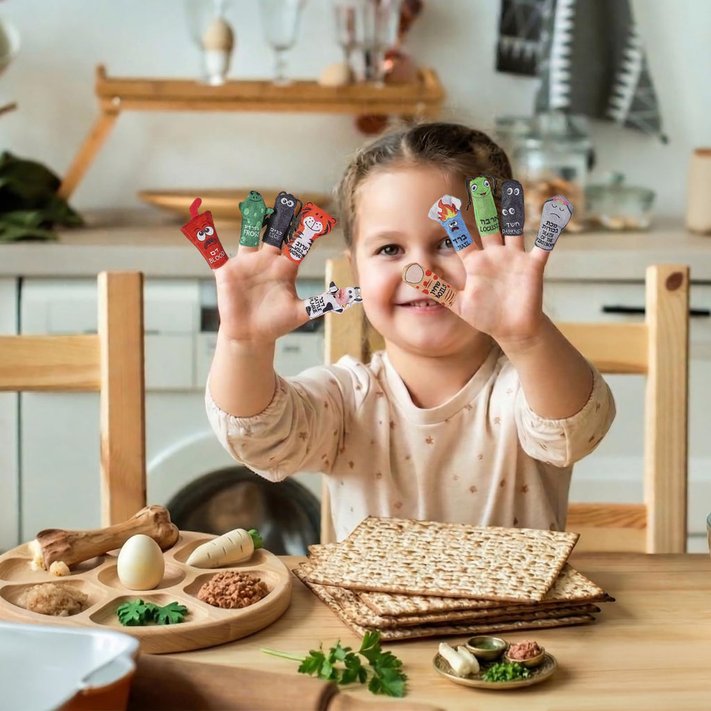Rite Lite 10 Plague Finger Puppets for Passover Seder - Educational Toy for Kids