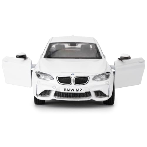 RMZ City 1:36 BMW M2 Diecast Pull-Back Toy Car, White – Collectible Model for Ages 3+