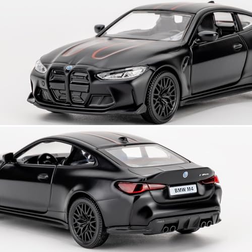 RMZ City 1/36 BMW M4 CSL Diecast Car – Alloy Pullback Toy with Opening Doors, Gift for Ages 3+ (Black)