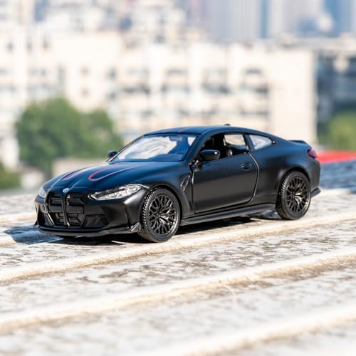 RMZ City 1/36 BMW M4 CSL Diecast Car – Alloy Pullback Toy with Opening Doors, Gift for Ages 3+ (Black)