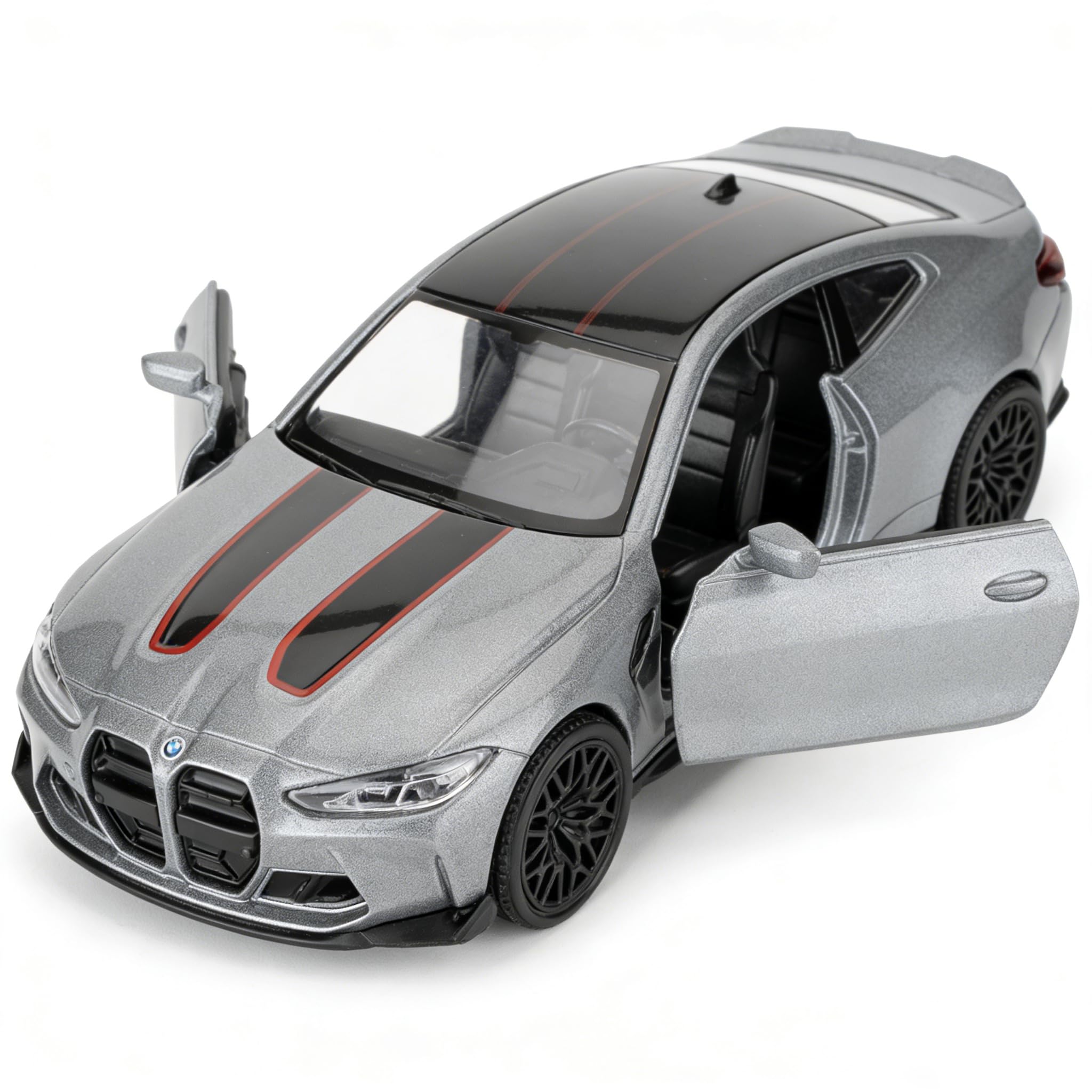 RMZ City 1/36 BMW M4 CSL Diecast Model Car – Pullback, Open Doors, Grey