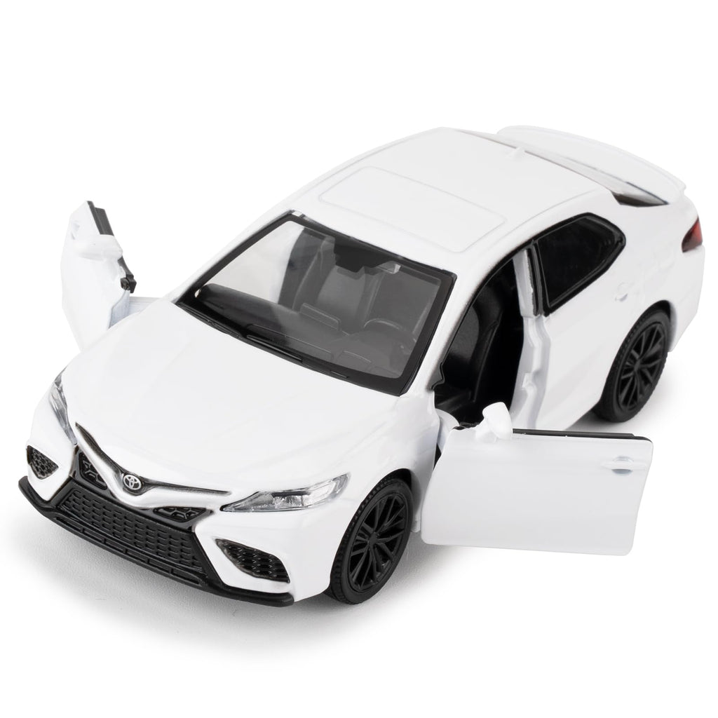 RMZ City 1:36 Camry XSE Diecast Model Car, White – Pull Back with Opening Doors