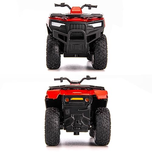 RMZ City 1:36 Diecast ATV Pull-Back Toy Car - Red, Zinc Alloy, Rubber Tires, Gift for Kids
