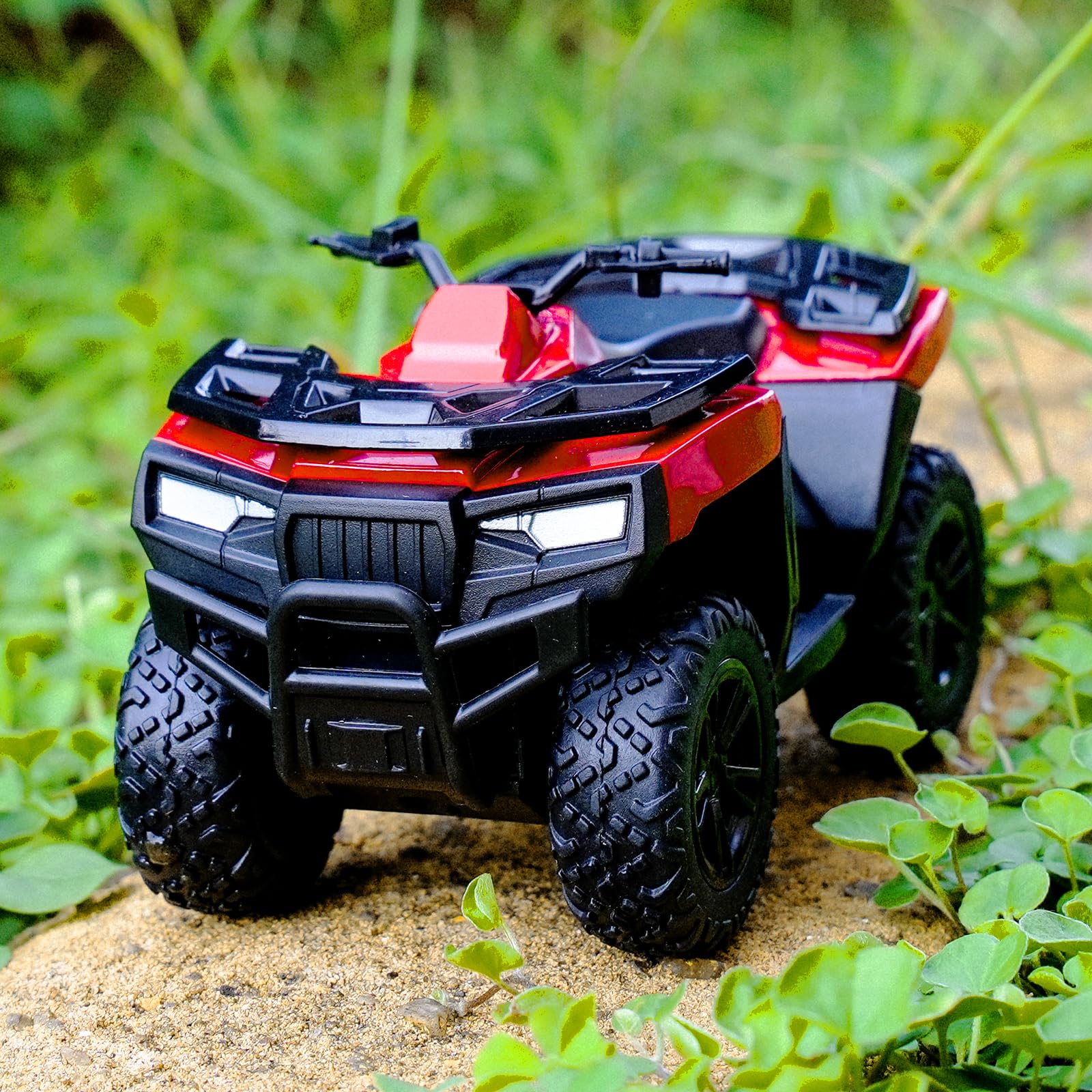 RMZ City 1:36 Diecast ATV Pull-Back Toy Car - Red, Zinc Alloy, Rubber Tires, Gift for Kids