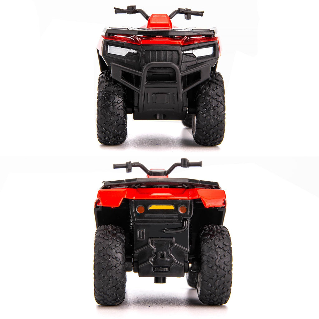 RMZ City 1:36 Diecast ATV Pull-Back Toy Car - Red, Zinc Alloy, Rubber Tires, Gift for Kids