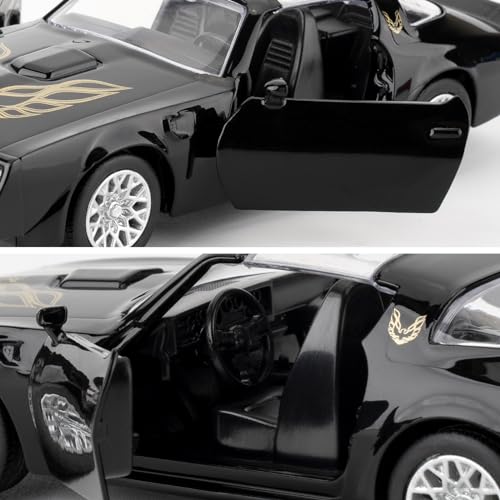 RMZ City 1:36 Pontiac Firebird Trans Am Diecast Pull Back Car - Black, Opening Doors, Ages 3+