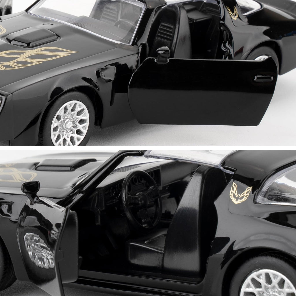 RMZ City 1:36 Pontiac Firebird Trans Am Diecast Pull Back Car - Black, Opening Doors, Ages 3+