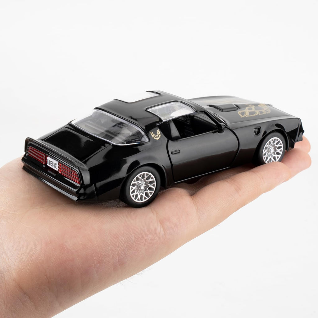 RMZ City 1:36 Pontiac Firebird Trans Am Diecast Pull Back Car - Black, Opening Doors, Ages 3+