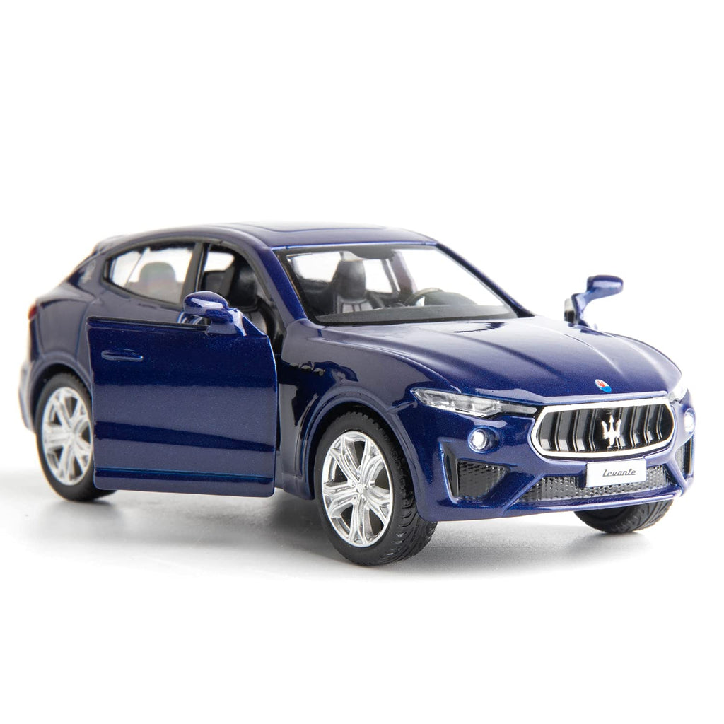 RMZ City 1:36 Scale Maserati Levante Diecast Car - Blue Pullback Toy with Opening Doors