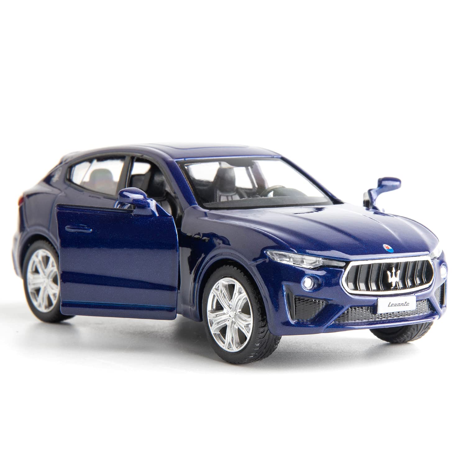RMZ City 1:36 Scale Maserati Levante Diecast Car - Blue Pullback Toy with Opening Doors