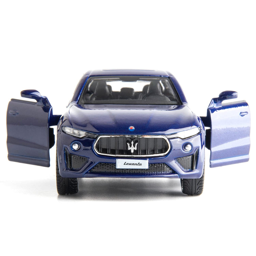 RMZ City 1:36 Scale Maserati Levante Diecast Car - Blue Pullback Toy with Opening Doors