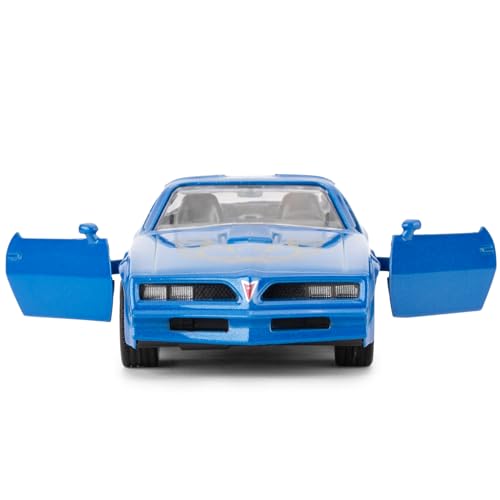 RMZ City 1:36 Scale Pontiac Firebird Trans Am Diecast Pull-Back Toy Car - Blue, Doors Open