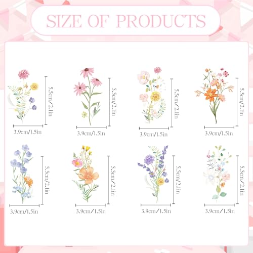 Rngmsi 40-Piece Wildflower Cupcake Toppers for Baby Shower & Birthday Parties - No-DIY Pre-Assembled Garden Floral Decorations