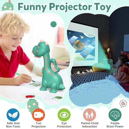 RNGODO Dinosaur Drawing Projector for Kids - 96 Stencils + 12 Markers, Smart Art Sketcher Toy Ages 3+