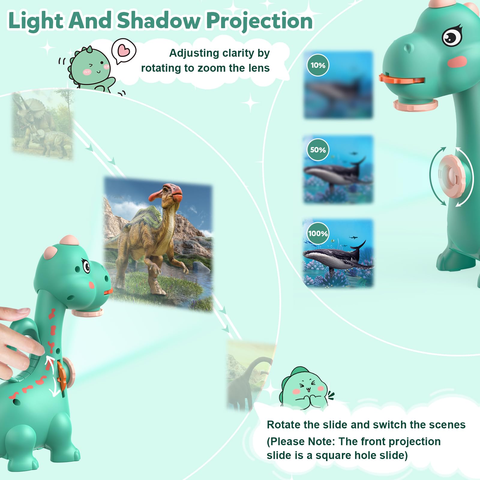 RNGODO Dinosaur Drawing Projector for Kids - 96 Stencils + 12 Markers, Smart Art Sketcher Toy Ages 3+