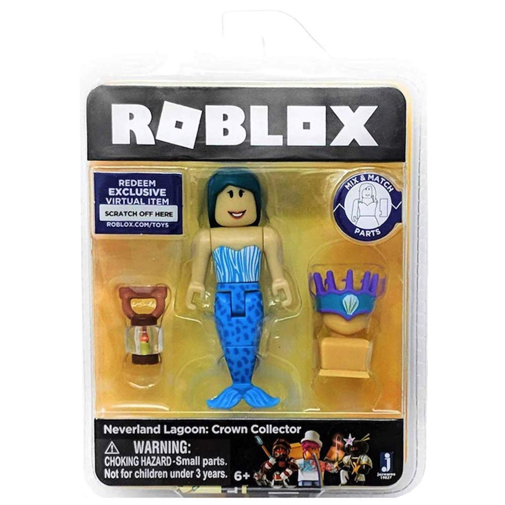 Roblox Gold Collection Neverland Lagoon Crown Collector Mermaid Figure Pack with Exclusive Virtual Code