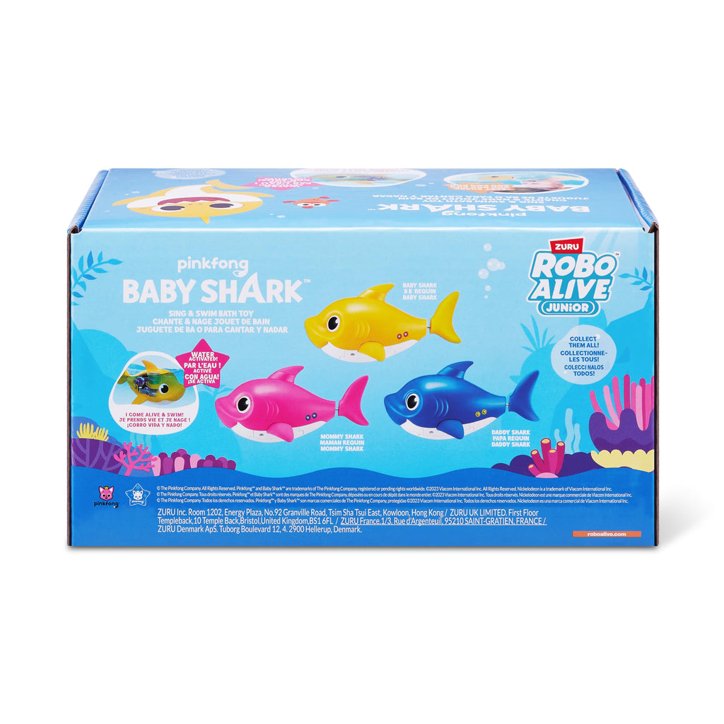 Robo Alive Junior Baby Shark Mommy Shark (Pink) Singing & Swimming Bath Toy by ZURU