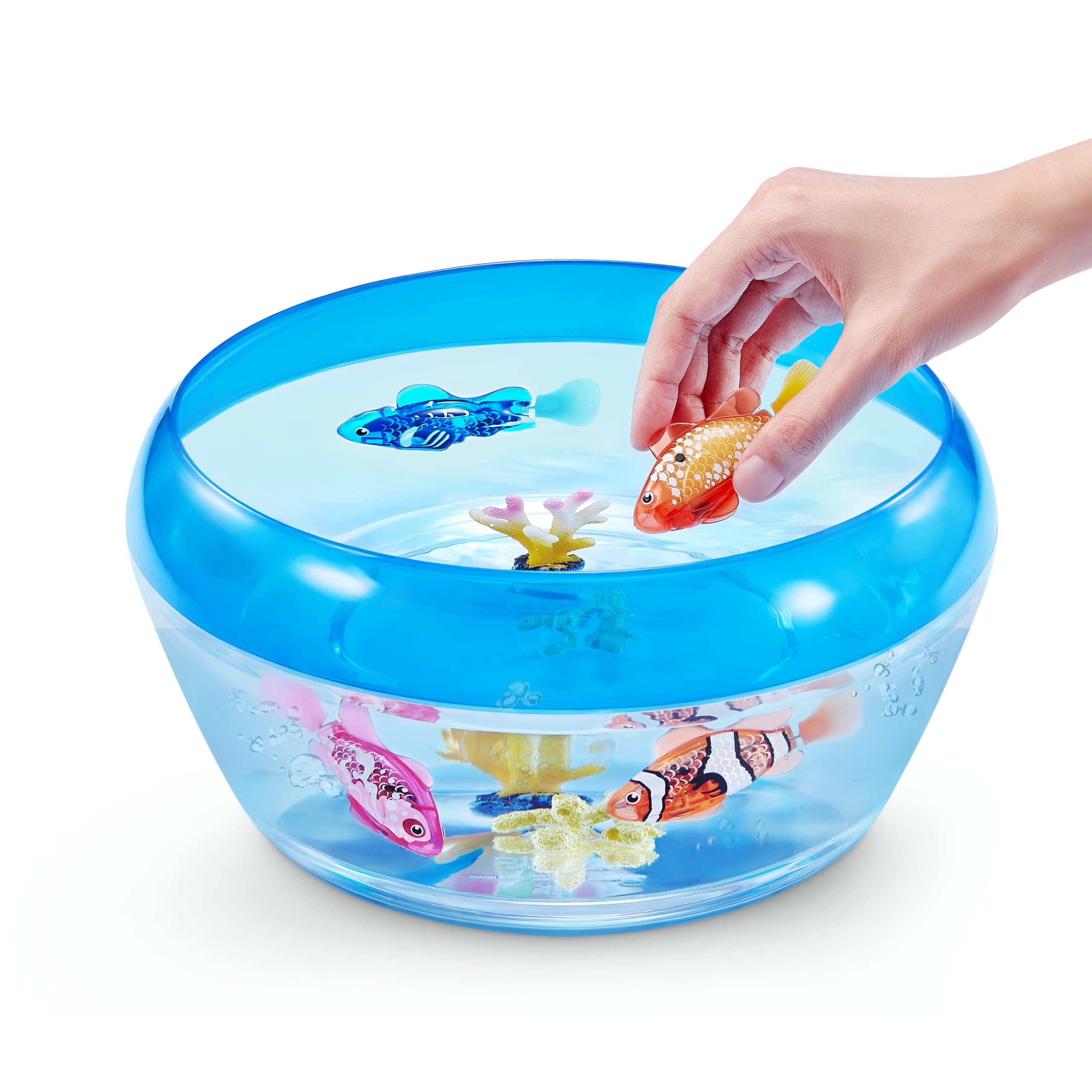 Robo Alive ZURU Robo Fish 2-Pack (Pink + Golden) – Water-Activated Robotic Swimming Toy with Color Change, Amazon Exclusive Series 3