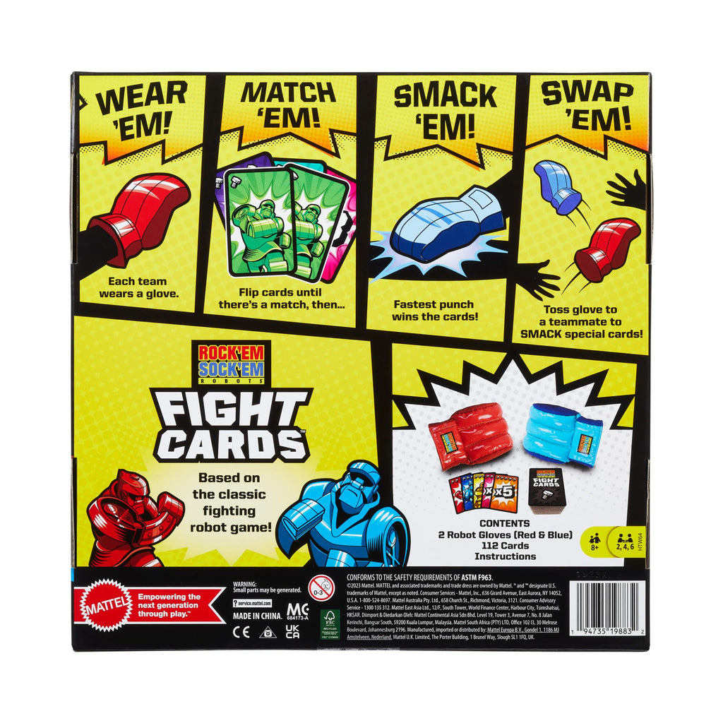 Rock ‘Em Sock ‘Em Robots Fight Cards Card Game – Team Party Game with Boxing Gloves