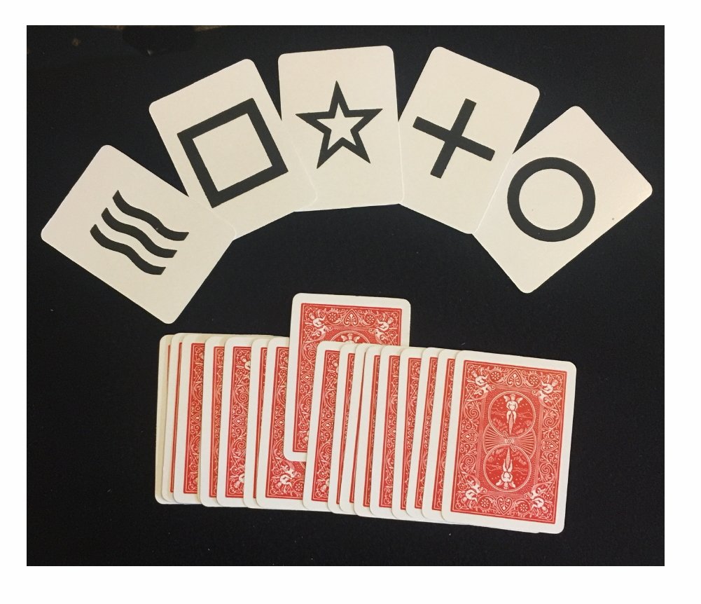 Rock Ridge Magic ESP Deck – 25 Black-Face Poker-Size Rhine Symbol Cards for Mentalism