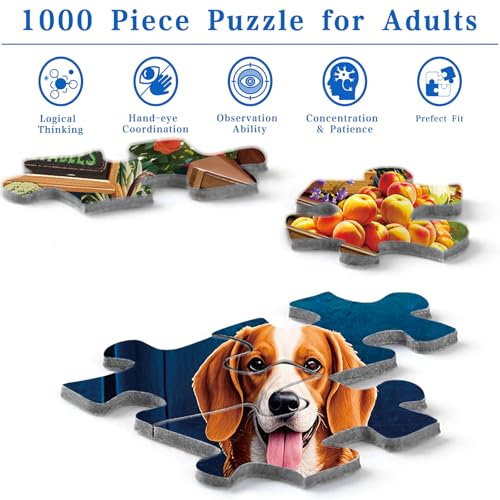 Rocorose 1000 Piece Jigsaw Puzzle for Adults – Country Shop Fruits & Vegetables Scene, 27.6x19.7 Inch