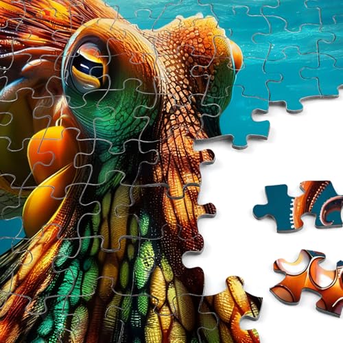Rocorose 1000 Piece Octopus Puzzle – Deep Sea Ocean Exploration Jigsaw for Adults