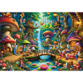 Rocorose 500-Piece Mushroom House Jigsaw Puzzle – Fairy Village Scene, 20 x 14.2 Inches