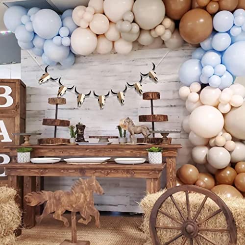 Rodeo Bull Skull Banner - 7-Piece Western Cowboy Birthday Decoration