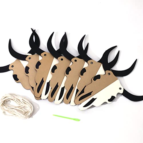 Rodeo Bull Skull Banner - 7-Piece Western Cowboy Birthday Decoration
