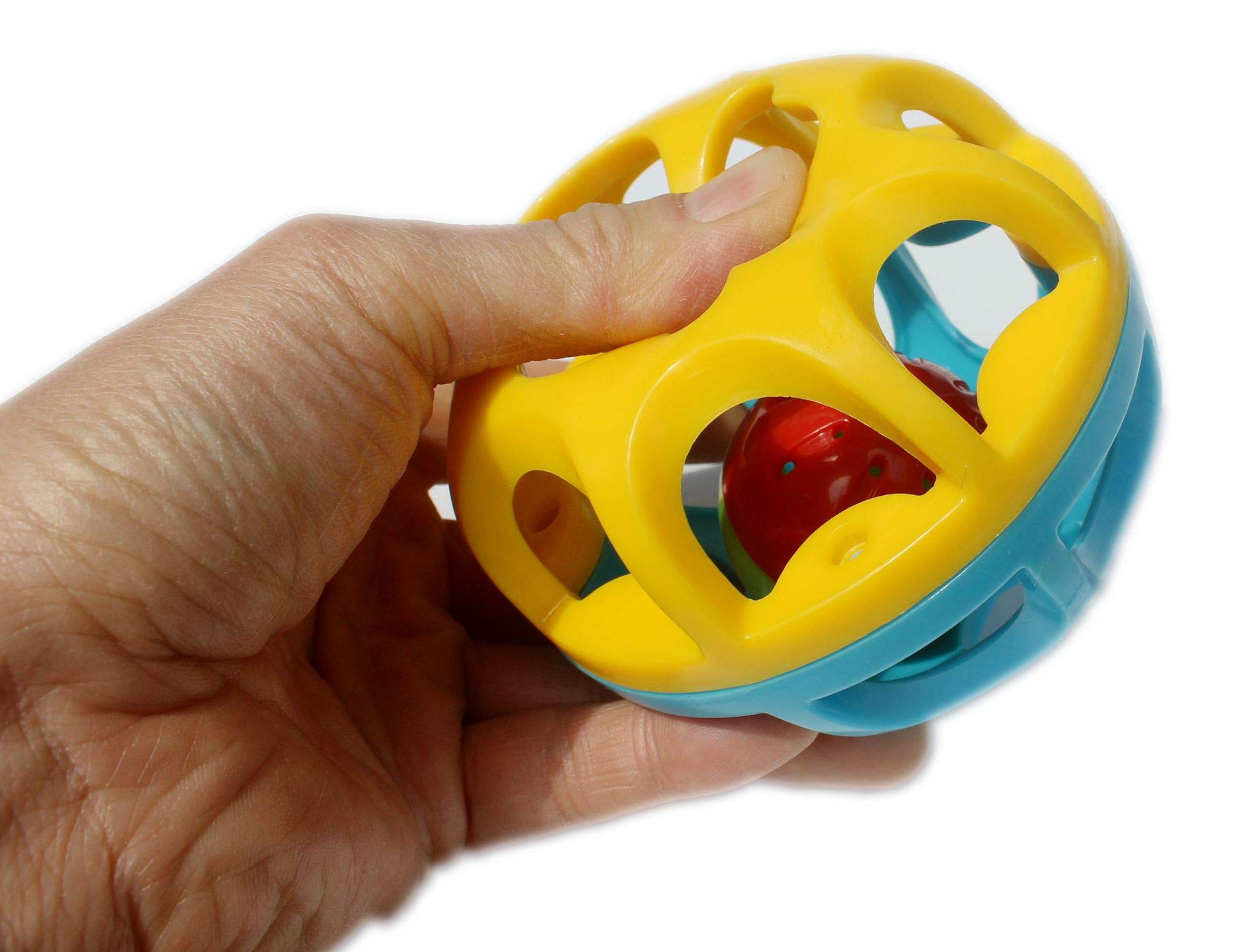 ROHSCE Baby Rattle Balls – Open-Hole Grip Sensory Toy for 3-6 Months, BPA-Free
