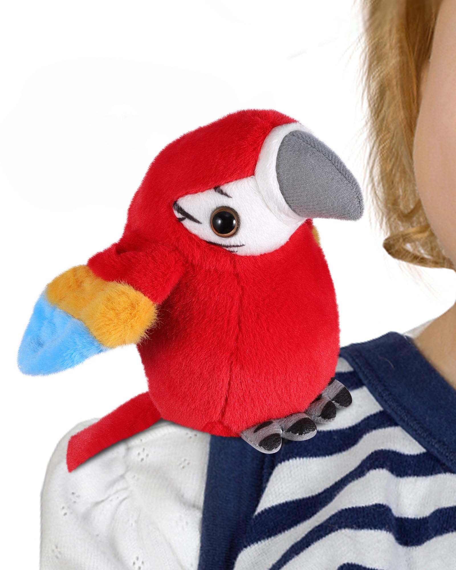 Roicaholy Magnetic Shoulder Parrot Plush – 5-Inch Stuffed Bird Pirate Costume Accessory for Halloween